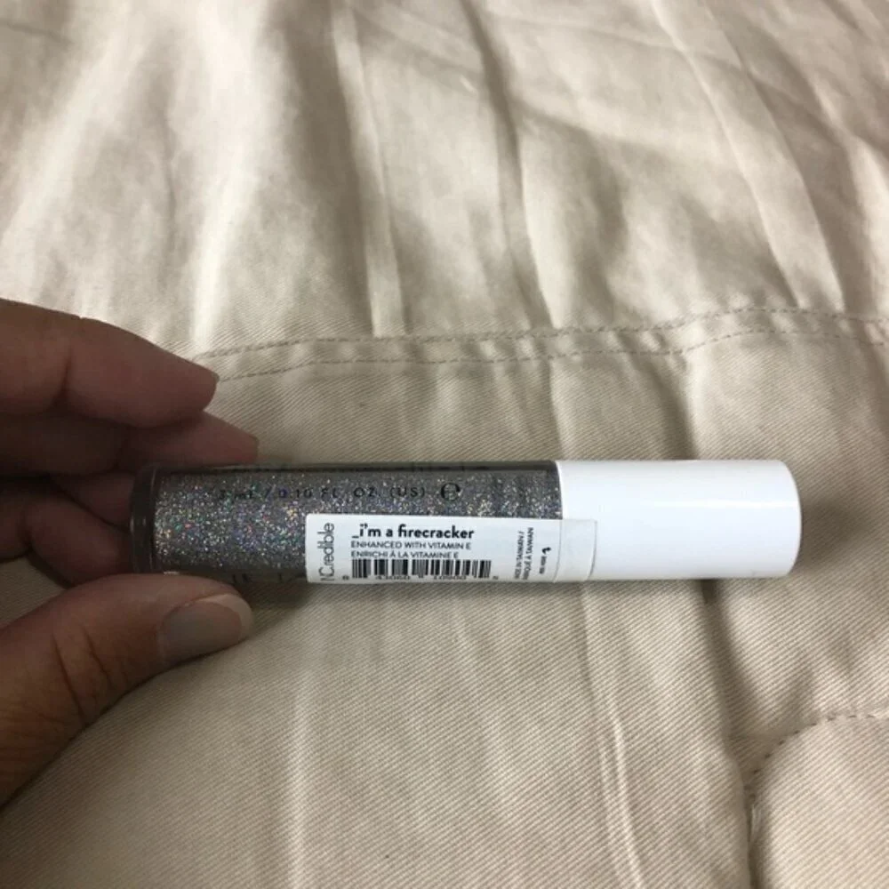 INCredible GLITTERGASM Glitter Lip Topper, I'm a Firecracker silver